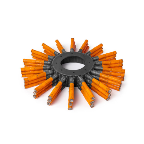 Weed brush wheel steel cables