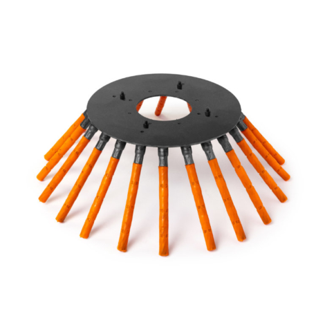 Weed brush with steel top plate